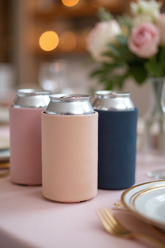 5 Best Can Koozie Wedding Favors Guests Will Actually Keep 4 customizable keepsake wedding koozies