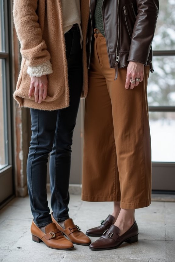 leather accents for casual winter elegance