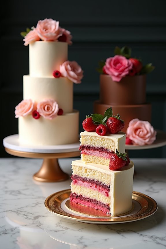 mix wedding cake flavors by tier