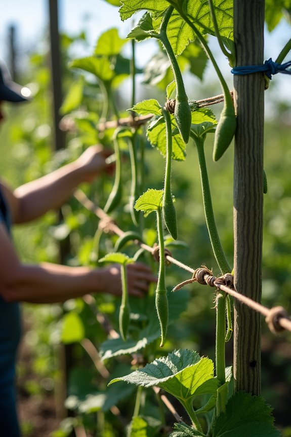 okra stakes require frequent adjustment