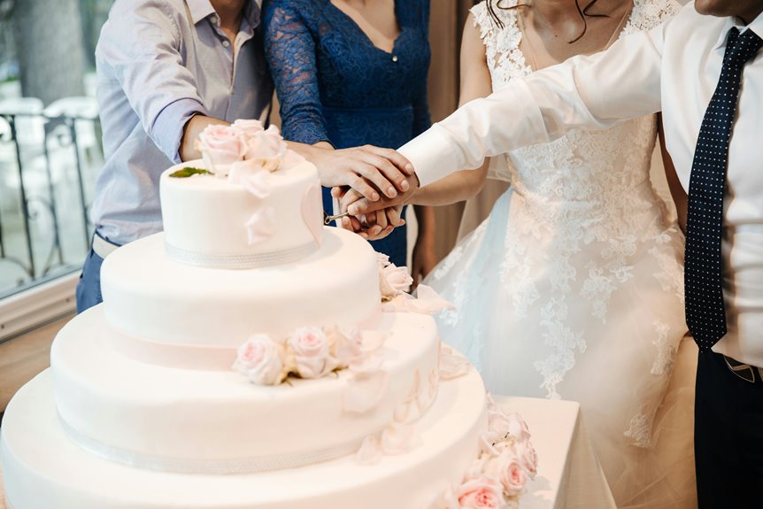 sharing wedding cake symbolism feeding