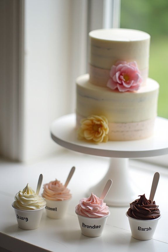 taste test cake flavor combinations before wedding