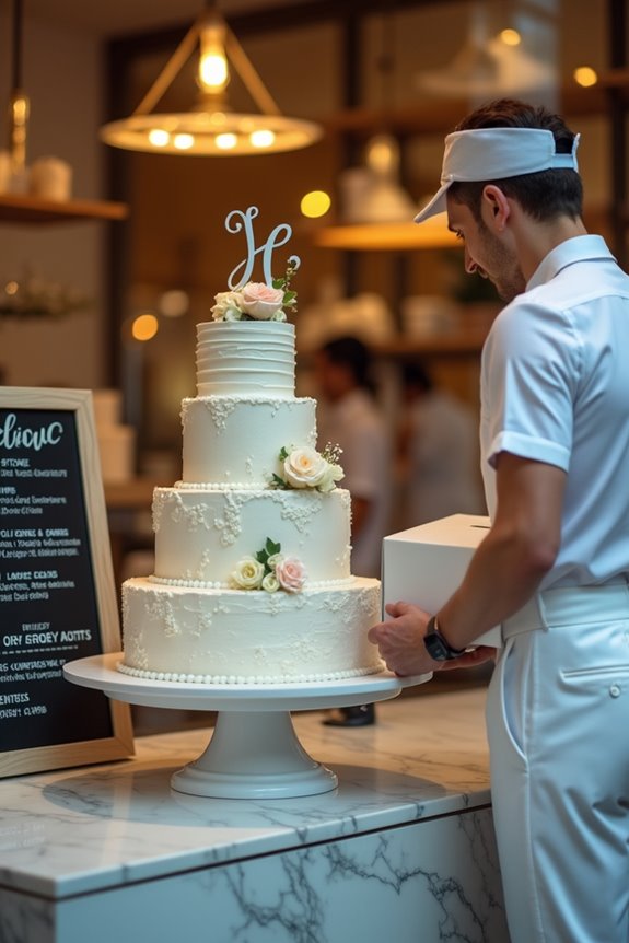 wedding cake delivery and dietary options available