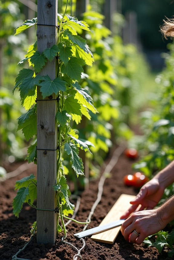 weekly vine checks and secure ties